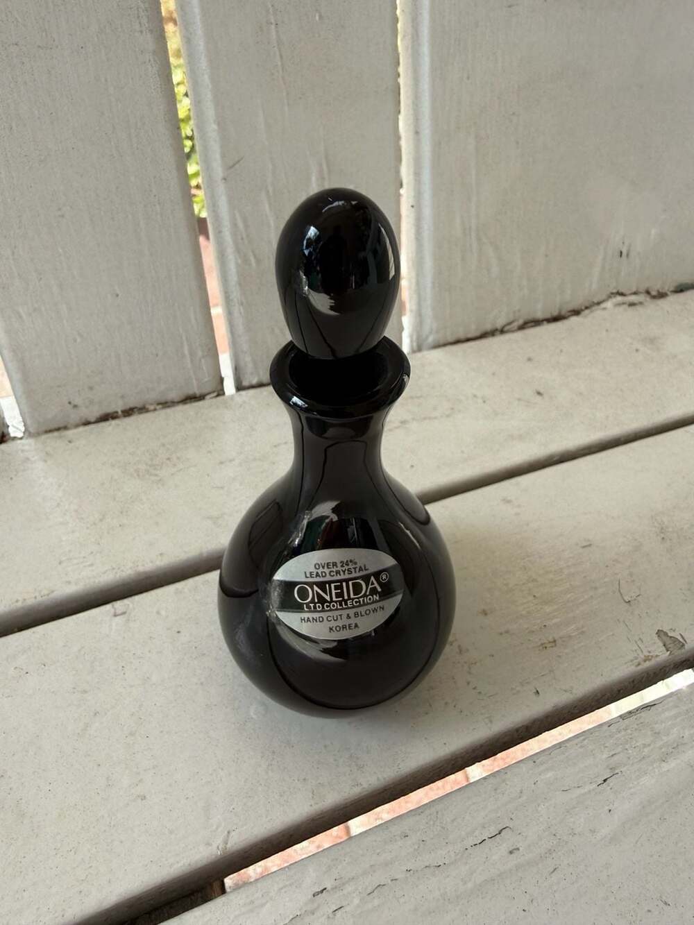 Oneida LTD Collection Black Glass Perfume Bottle